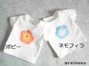 画像1: お花のTシャツ（ポピー/ネモフィラ）