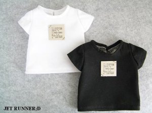画像1: 革タグTシャツ（白/黒）