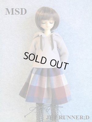 画像4: [M]ブロックチェックスカート（ネイビー×テラコッタ）