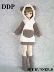 画像4: [M]もこもこパンダのルームウェアセット（ココア/ピンク）