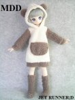 画像2: [M]もこもこパンダのルームウェアセット（ココア/ピンク）
