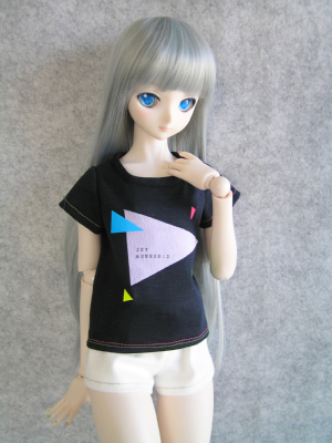 画像: ネオンカラーの三角Tシャツ（白/濃紺）